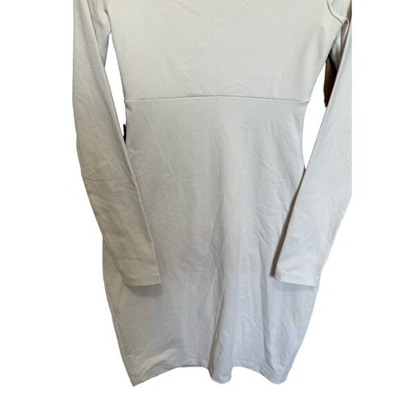 Susana Monaco Square Neck Cutout Dress Bodycon Long Sleeves Cream Size Small - Picture 9 of 12